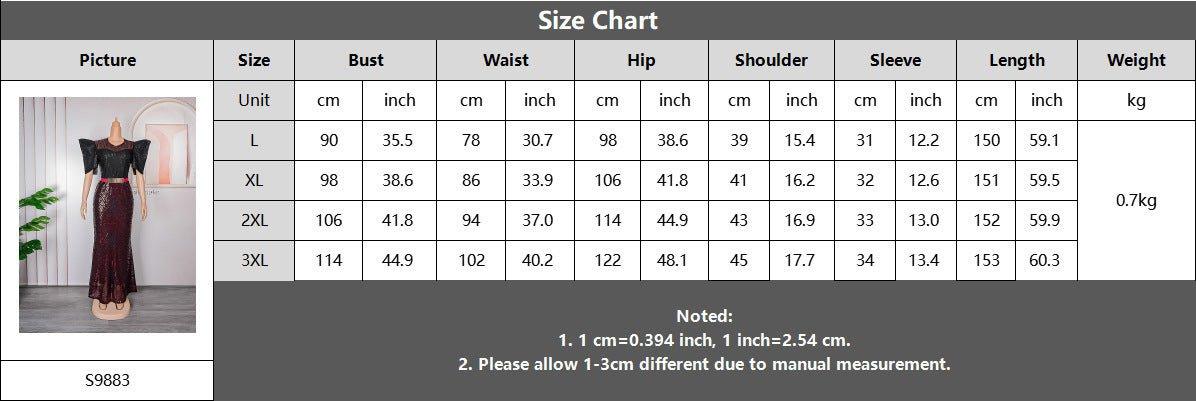 Plus Size Sequined Glamour Gown – Elegant Evening Party Dress - Artsi Chic Boutique