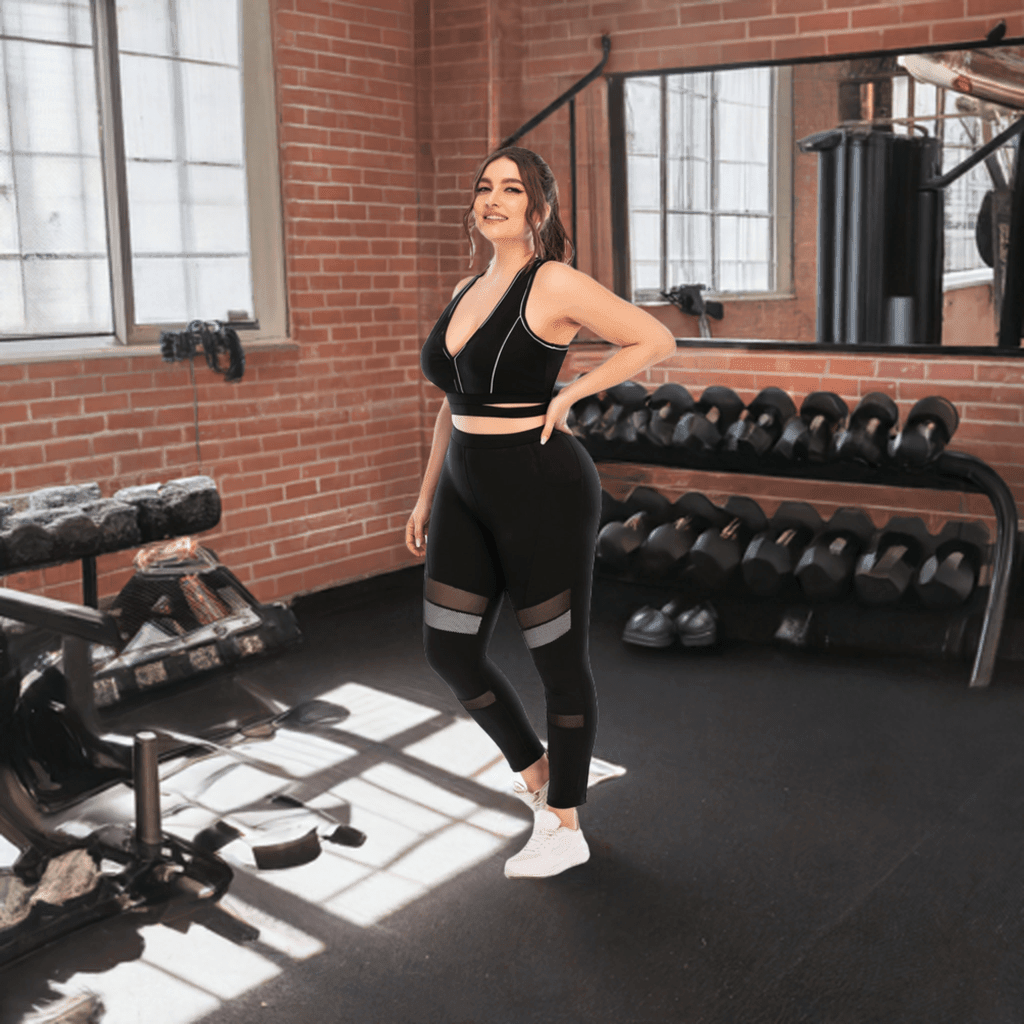 Plus Size Workout Set - Yoga Tights & Activewear - Artsi Chic Boutique