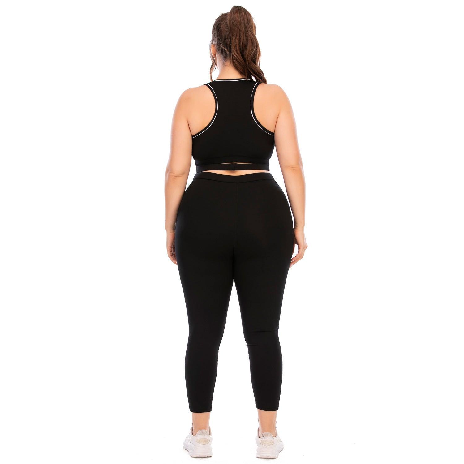 Plus Size Workout Set - Yoga Tights & Activewear - Artsi Chic Boutique
