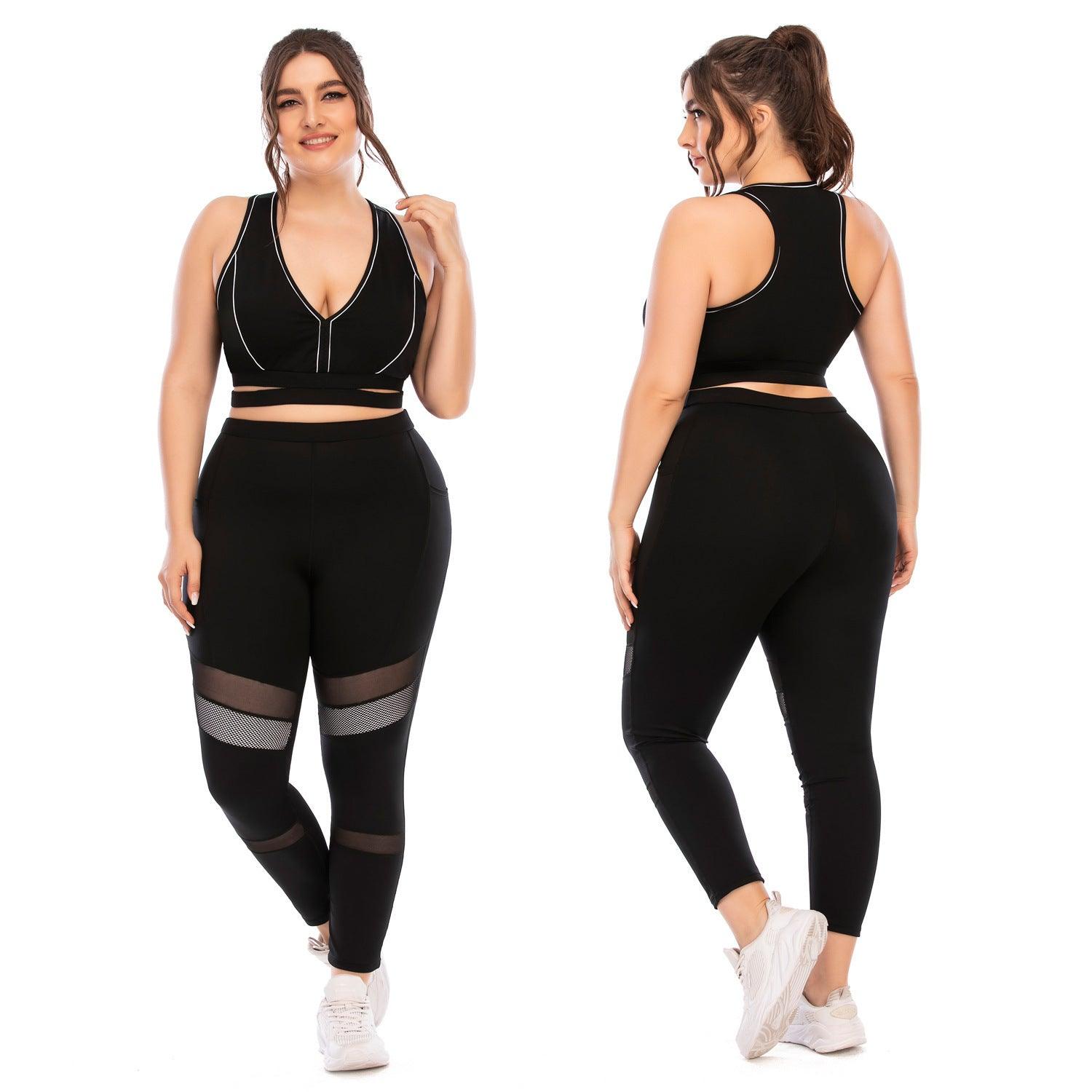 Plus Size Workout Set - Yoga Tights & Activewear - Artsi Chic Boutique